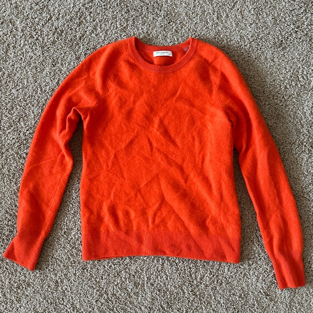 Equipment Cashmere Orange Crewneck Sweater